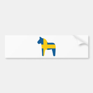Pegatina Para Coche Caballo de Dala de la bandera de Suecia