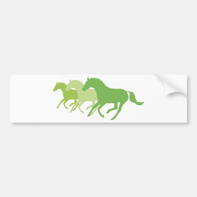 Pegatina Para Coche Caballo en marcha (verde) (Frente)