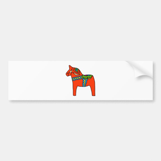 Pegatina Para Coche Caballo rojo de Dala (Frente)