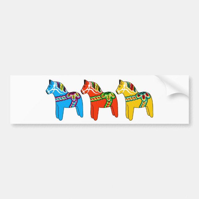 Pegatina Para Coche Caballos de Dala del sueco (Frente)
