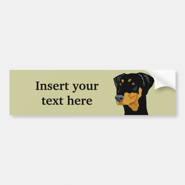 Pegatina Para Coche Cabeza del Doberman, negro, Uncropped (Frente)