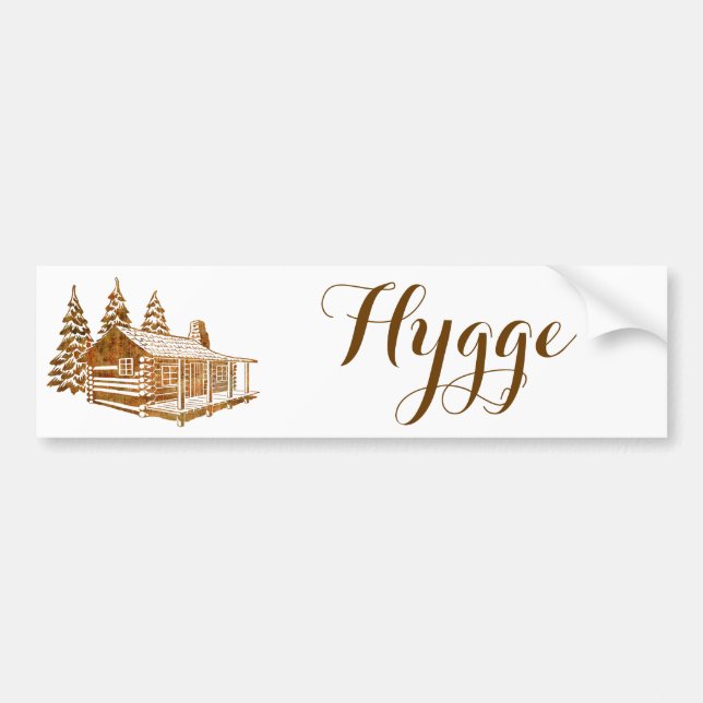Pegatina Para Coche Cabina de registro acogedora - Hygge o tu propio t (Frente)