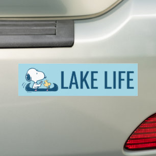 Pegatina Para Coche Cacahuetes   Canoa Snoopy & Woodstock
