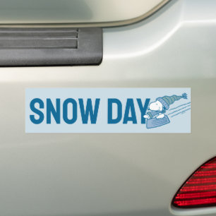 Pegatina Para Coche Cacahuetes   Snoopy & Woodstock Sledding