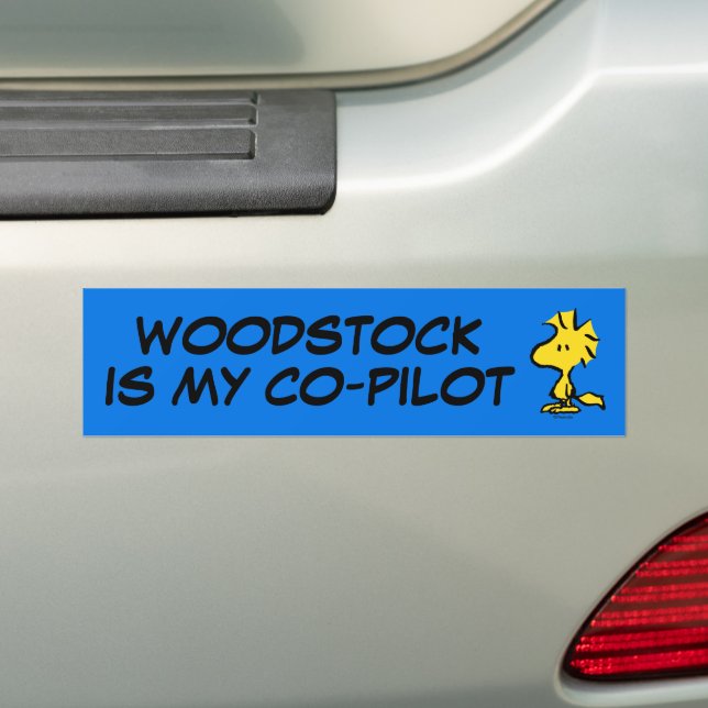 Pegatina Para Coche Cacahuetes | Woodstock, amigo de Snoopy (en coche)