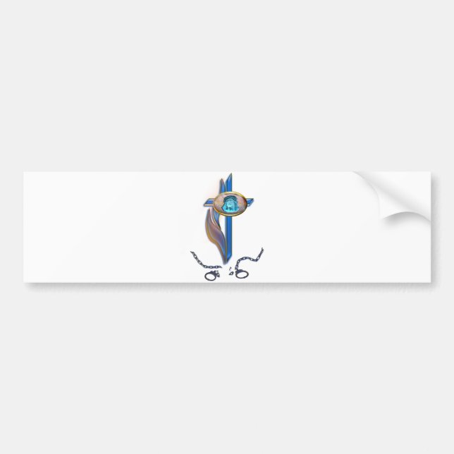 Pegatina Para Coche cadenas crristianas rotas (Frente)