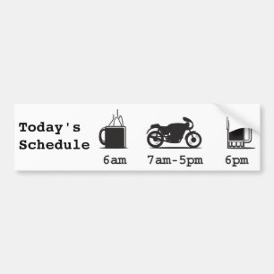 Pegatina Para Coche Café, 2wheels, y cerveza - horario de hoy