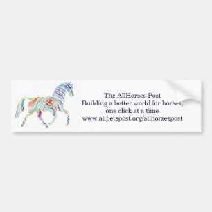 Pegatina Para Coche cafepresslogo, el AllHorses PostBuilding una