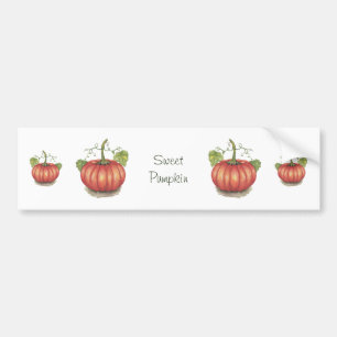 Pegatina Para Coche Calabaza Cuidada Con Vinas En Acuarela