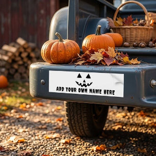Pegatina Para Coche Calabaza de Halloween Personalizada con Tu Nombre