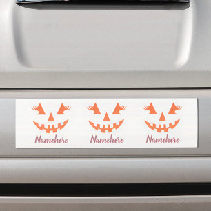 Pegatina Para Coche Calabaza de Halloween personalizada femenina Jack