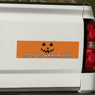 Pegatina Para Coche Calabaza Naranja Personalizada de Halloween con Tu