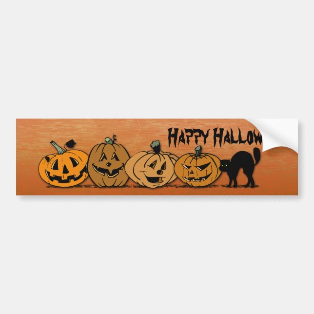 Pegatina Para Coche Calabazas de Halloween (Frente)