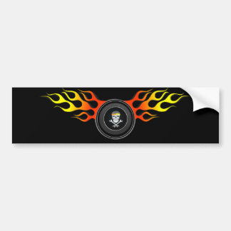 Pegatina Para Coche Calavera de Carreras en rueda de inflexión