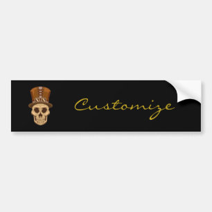 Pegatina Para Coche Calavera de Steampunk en Top Hat Thunder_Cove