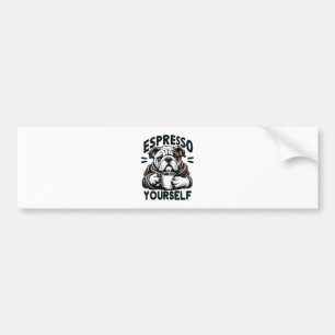 Pegatina Para Coche Cálido Bulldog Espresso - Café acogedor