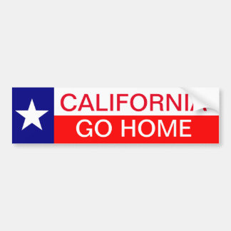 Pegatina Para Coche California GO HOME Bumper Sticker Texas 
