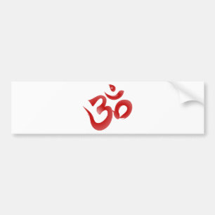 Pegatina Para Coche Caligrafía hindú roja de OM Aum Devanagari del