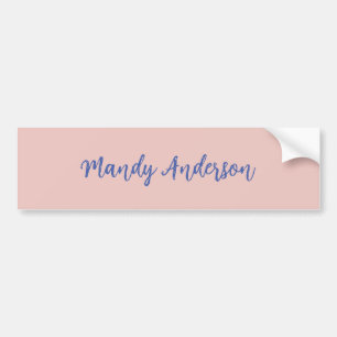 Pegatina Para Coche Caligrafía Rosa Dorada Elegante Sencilla Nombre