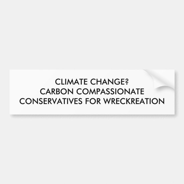 PEGATINA PARA COCHE ¿CAMBIO DE CLIMA? CARBONO CONSERVATIV COMPASIVO… (Frente)
