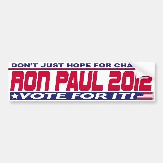 Pegatina Para Coche Cambio de Ron Paul (Frente)