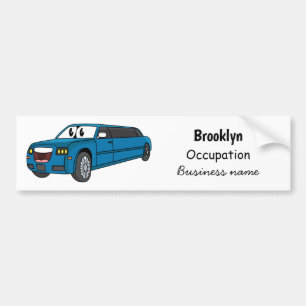 Pegatina Para Coche Camión de personalizado limusina azul muy feliz