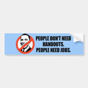 Pegatina Para Coche Camiseta de Anti-Obama - trabajos de la necesidad