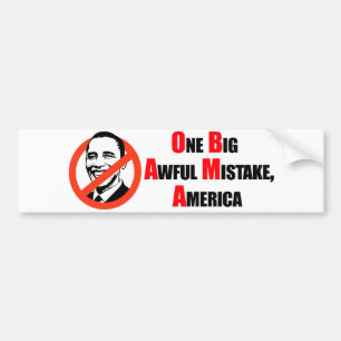 Pegatina Para Coche Camiseta de Anti-Obama - un misake tremendo grande