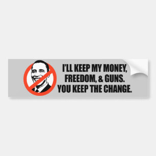 Pegatina Para Coche Camiseta de Anti-Obama - usted guarda el cambio