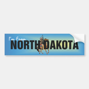 Pegatina Para Coche CAMISETA soy de Dakota del Norte