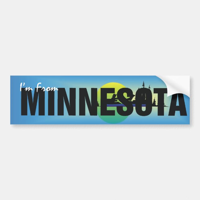 Pegatina Para Coche CAMISETA soy de Minnesota (Frente)