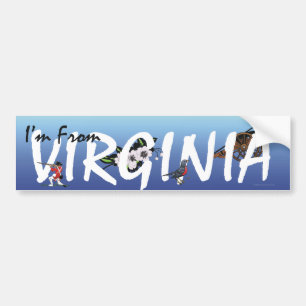 Pegatina Para Coche CAMISETA soy de Virginia