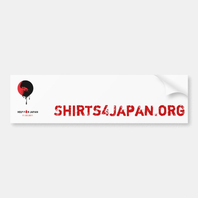 Pegatina Para Coche Camisetas4Japón (Frente)