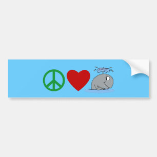 Pegatina Para Coche Camisetas de las ballenas del amor de la paz,