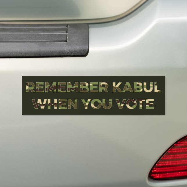 Pegatina Para Coche Camo Recuerda Kabul Cuando Votes (en coche)