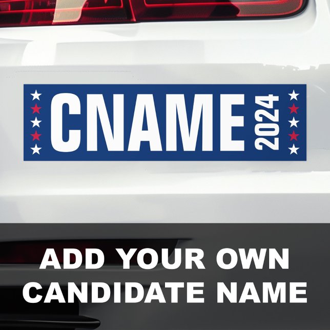 Pegatina Para Coche Campaña de elección política por nombre de candida (Candidate name year political election campaign bumper sticker)