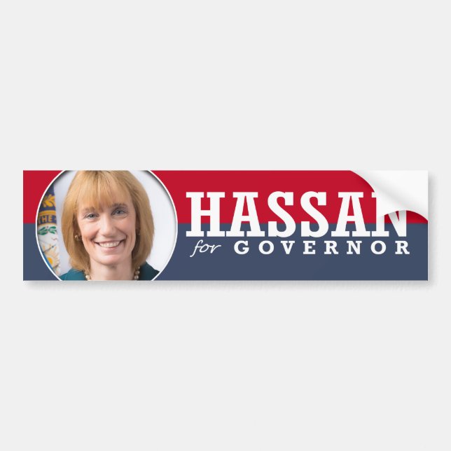 PEGATINA PARA COCHE CAMPAÑA DE MAGGIE HASSAN (Frente)
