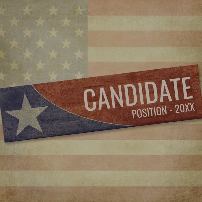 Pegatina Para Coche Campaña política - estrellas y rayas antiguas (Bumper Sticker)