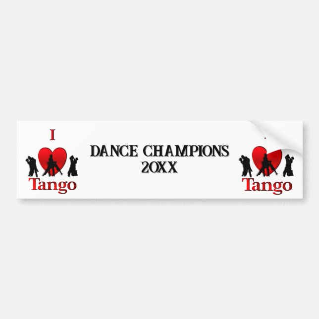 Pegatina Para Coche Campeón de baile Tango Bumper Sticker (Frente)