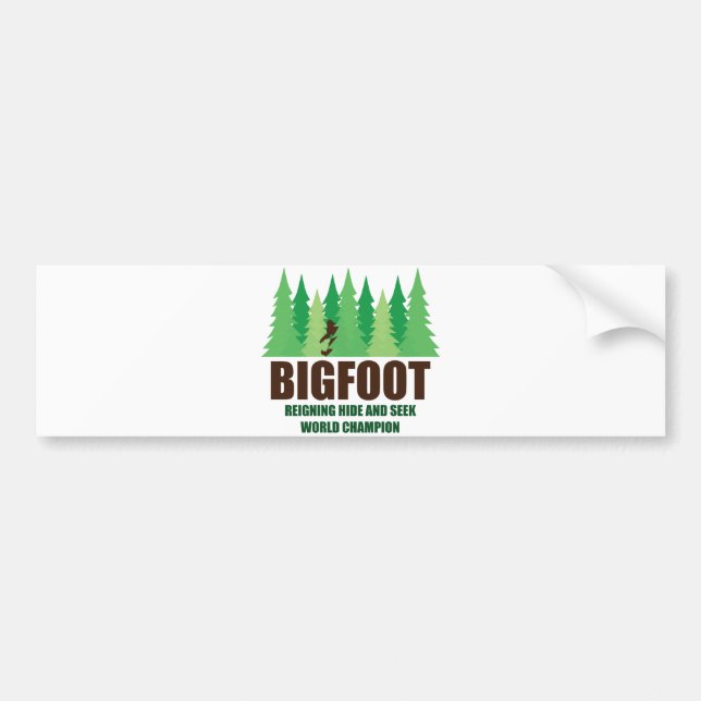 Pegatina Para Coche Campeón del mundo del escondite de Bigfoot (Frente)