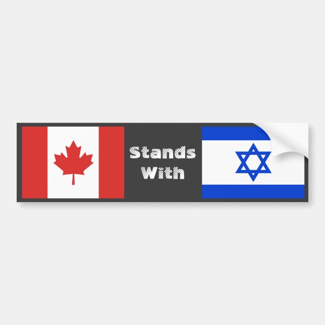 Pegatina Para Coche Canadá apoya a Israel (Frente)