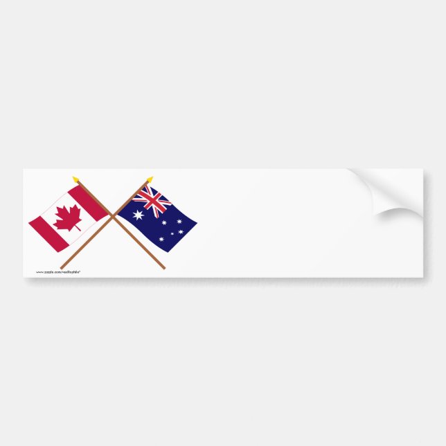 Pegatina Para Coche Canadá y banderas cruzadas Australia (Frente)