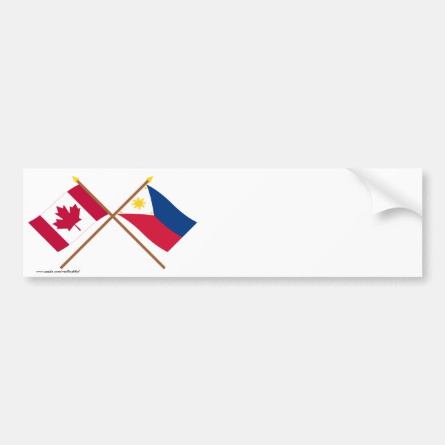 Pegatina Para Coche Canadá y banderas cruzadas Filipinas (Frente)