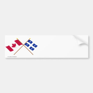 Pegatina Para Coche Canadá y banderas cruzadas Quebec