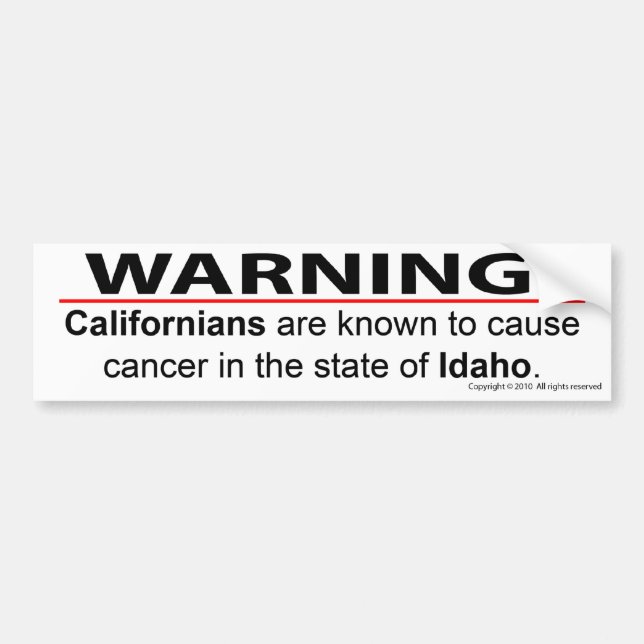 Pegatina Para Coche Cáncer californiano (Frente)