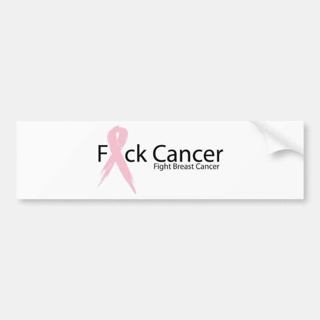 Pegatina Para Coche Cáncer de pecho de F*ck (Frente)