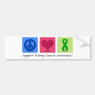Pegatina Para Coche Cáncer del riñón de la curación del amor de la paz