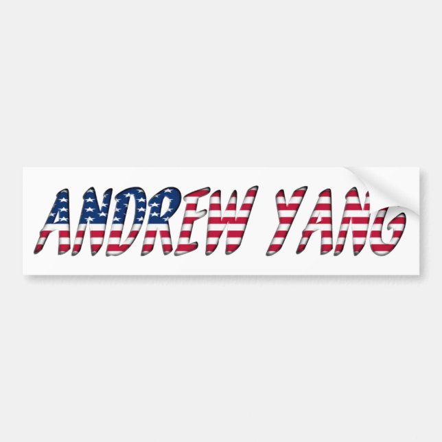 Pegatina Para Coche Candidato presidencial demócrata Andrew Yang 2020 (Frente)