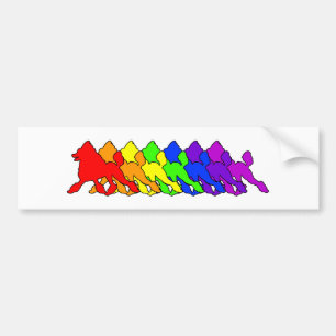 Pegatina Para Coche Caniche del arco iris