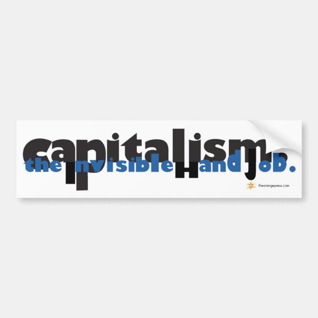 Pegatina Para Coche Capitalismo: El trabajo invisible de la mano (Frente)